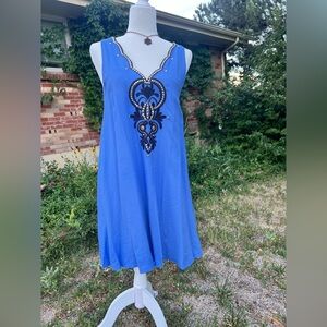 Lilly Pulitzer Blue Dress with Gold Accents